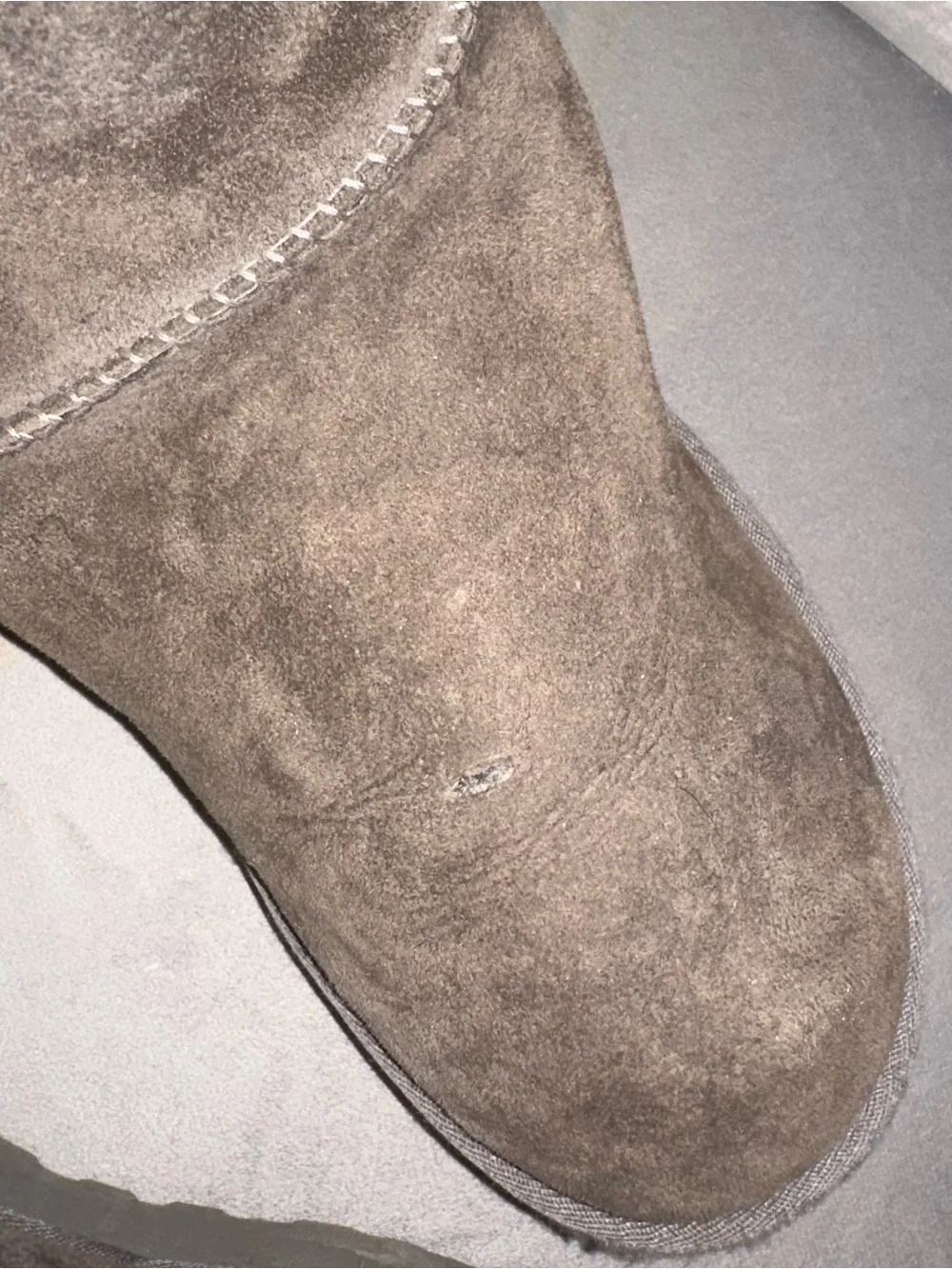 UGG light gray Short Suede Shearling Booties